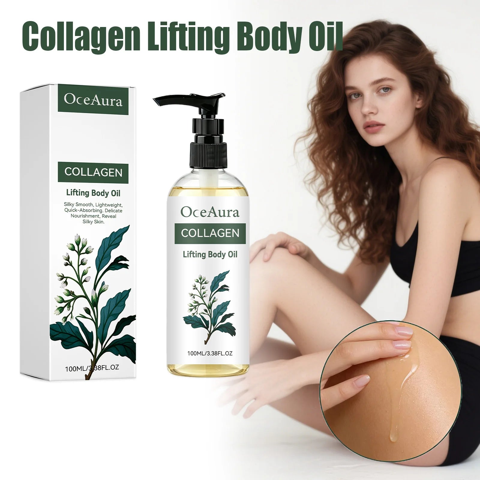 OceAura Collagen Lifting Body Oil – Firming & Hydrating Skin Firming Body Oil Zpaxo