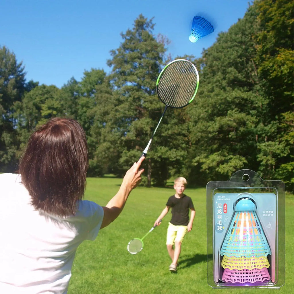 3Pcs LED Badminton Ball Glowing Light Up Plastic Badminton Shuttlecocks Colorful Lighting Balls Sports Training In/Outdoor Game Zpaxo