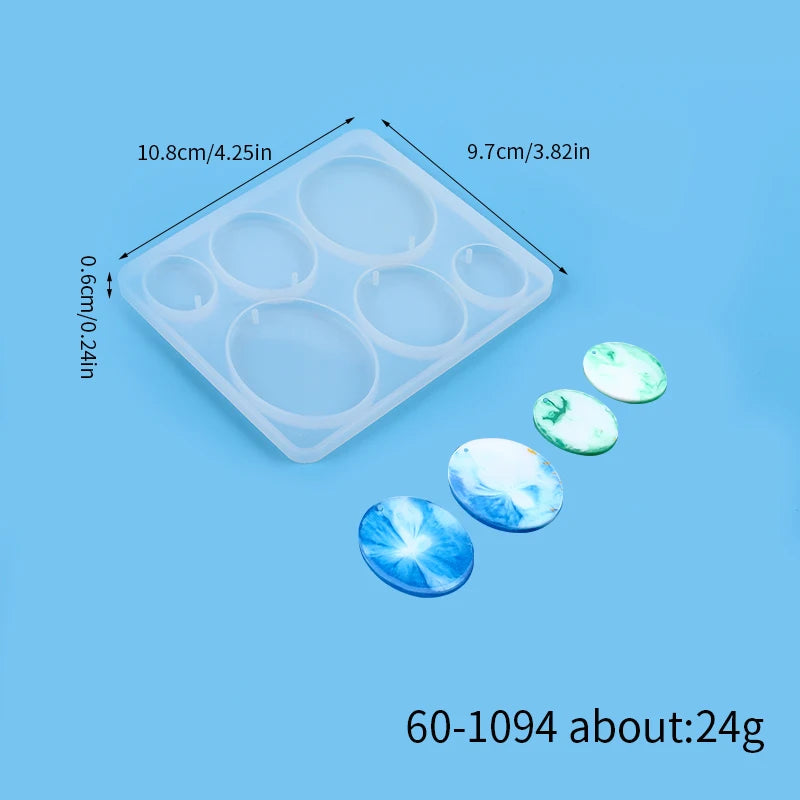 Earring Silicone Mold DIY Geometric Oval Hexagon Teardrop Pendant Necklace Keychain Jewelry Crafts Making Resin Mold Zpaxo 60-1094