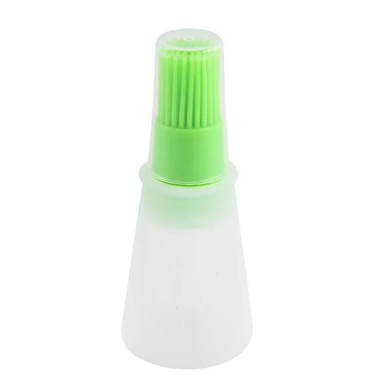 Silicone Oil Basting Brush with Lid – BBQ, Baking & Cooking Silicone Basting Brush Zpaxo Green-1Pcs