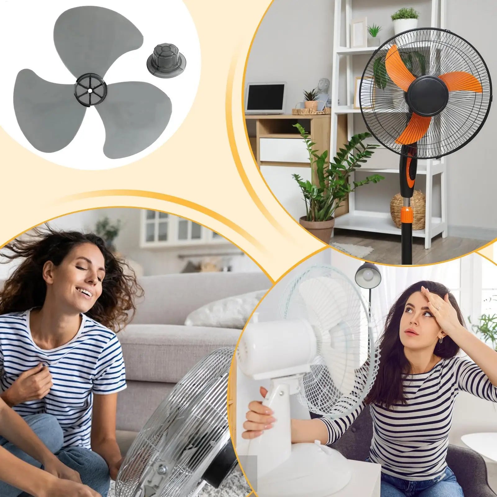 3 Leaf Plastic Fan Blade Universal Standing Pedestal Nut Cover