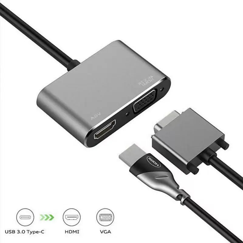 4K USB C HDMI-compatible VGA Adapter Audio Video Converter Samsung Zpaxo