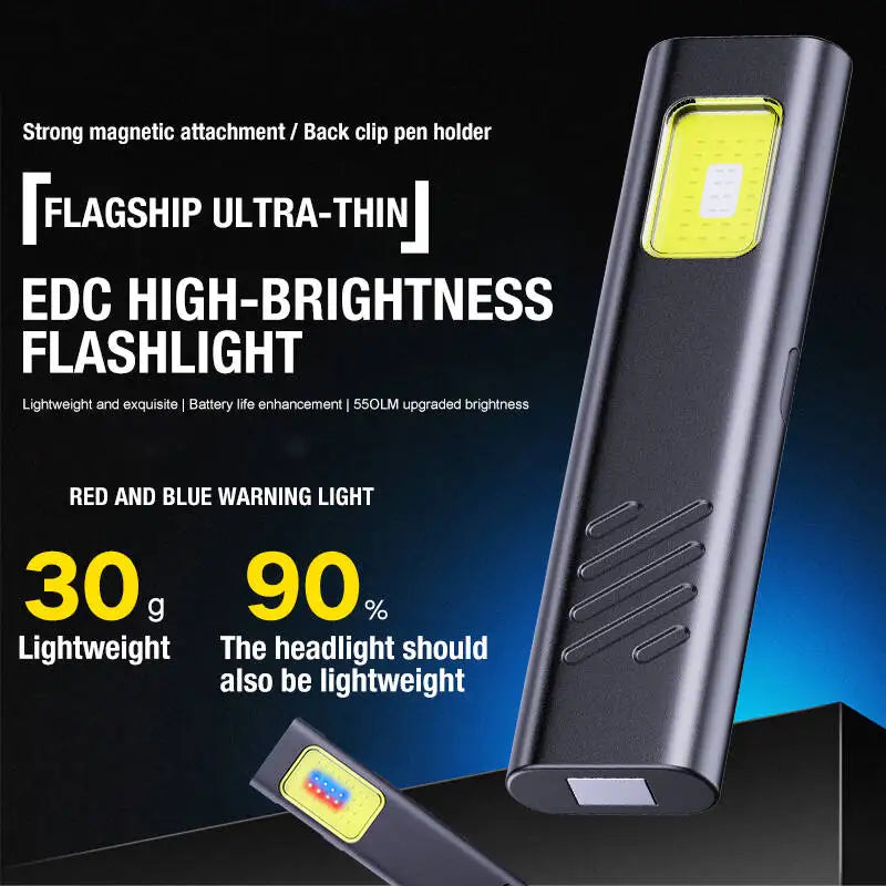 Multi Functional Red Blue Warning Flash LED Magnetic Work Light Small