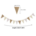 Birthday Linen Banner Burlap Triangles Flags Hanging Pennant