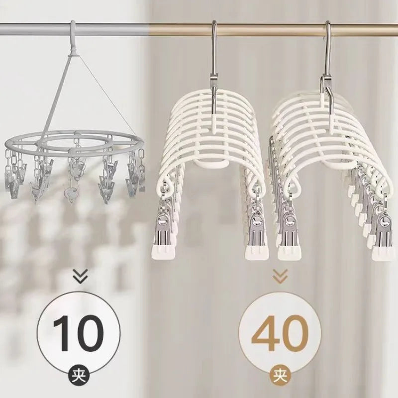 20-Clip Stainless Steel Laundry Hanger – Windproof Drying Rack