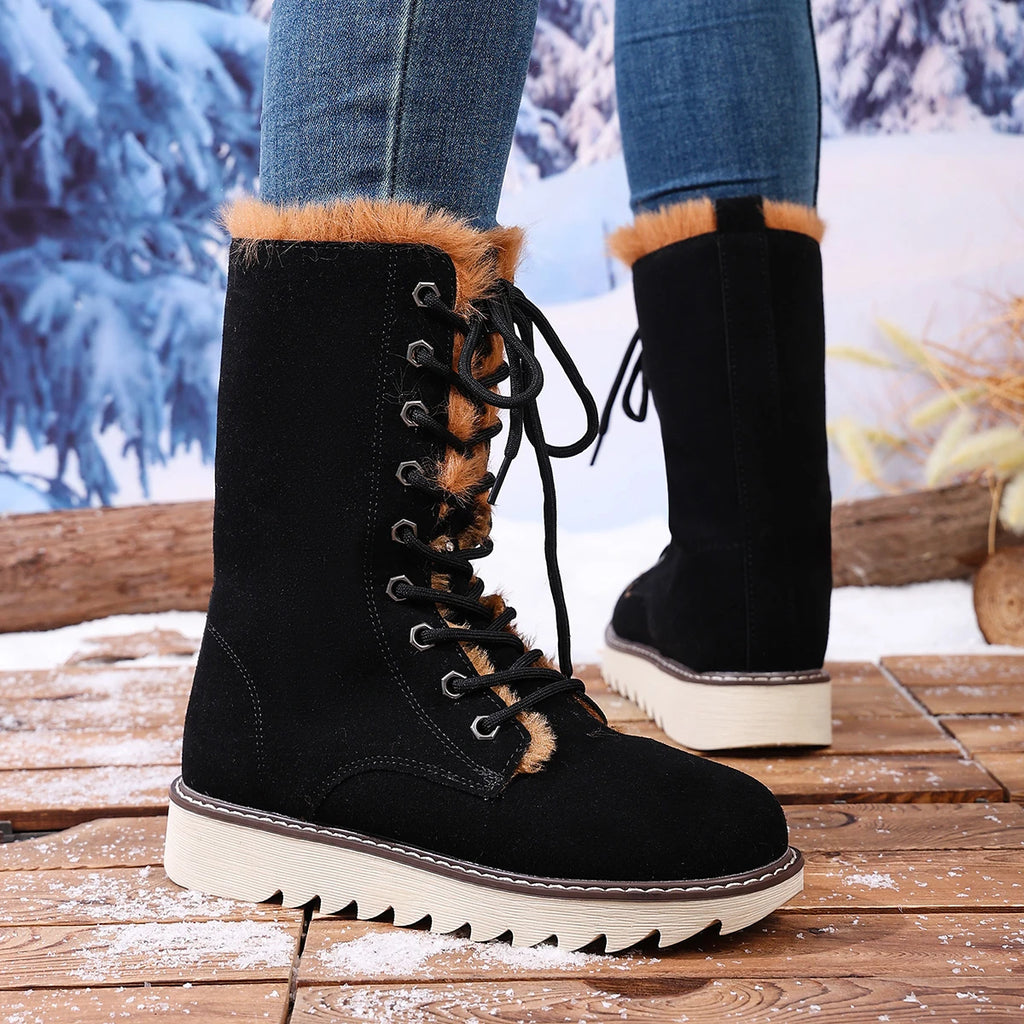 Women Cotton Boots 2025 New Low Heel Round Toe Boots Fleece Lined Lightweight Short Boots Comfortable Fashionable Shoes Women Zpaxo