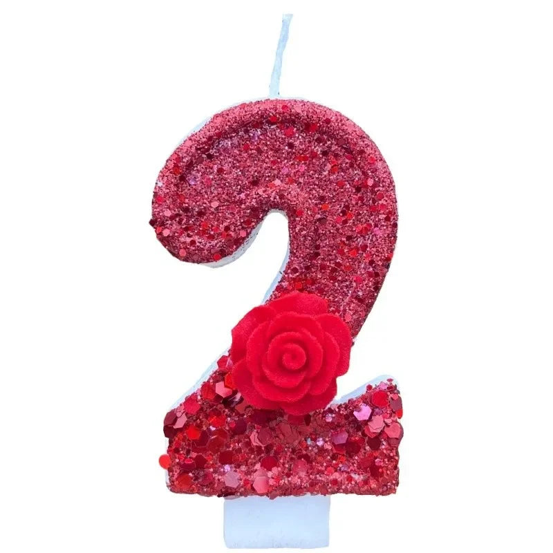 Digital Birthday & Rose Cake Candles – Party & Wedding Decor Cake Decoration Candles Zpaxo