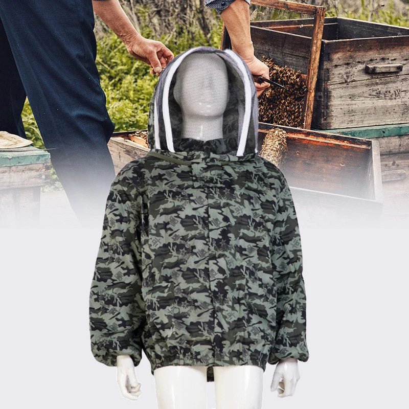 Beekeeping Suit Foldable Protective Veil Jacket Double Zippered Bee