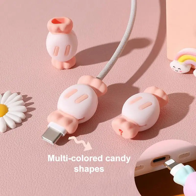2-in-1 Silicone Cartoon Cable Protector & Cord Winder – 2 Pack