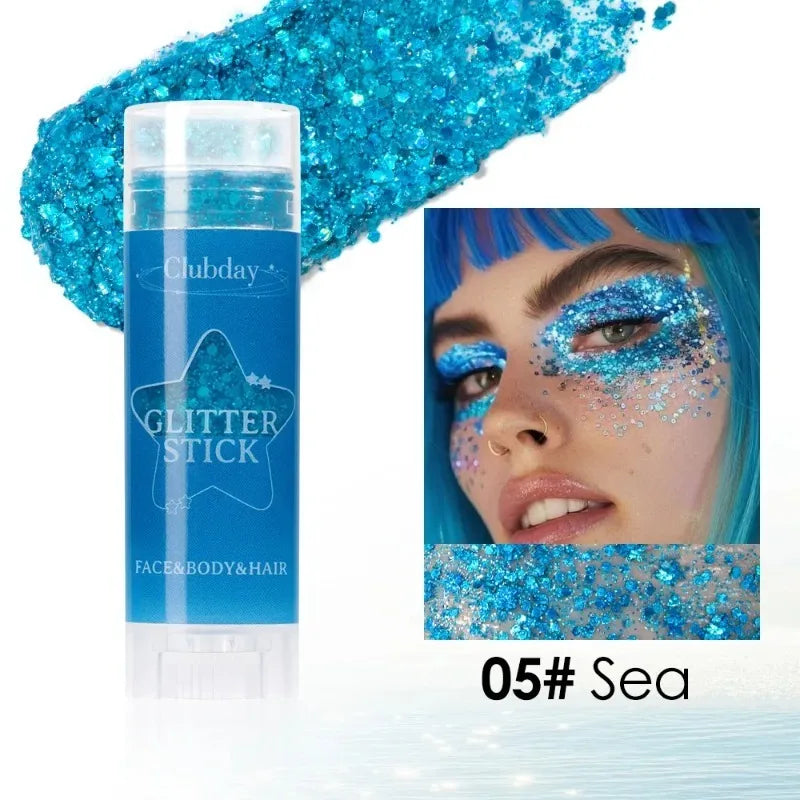Sparkling Sequins Glitter Gel Stick Face Body Glitter Painting Highgloss Shine White Pearl Eyeshadow Brighten Stage Party Makeup Zpaxo 05