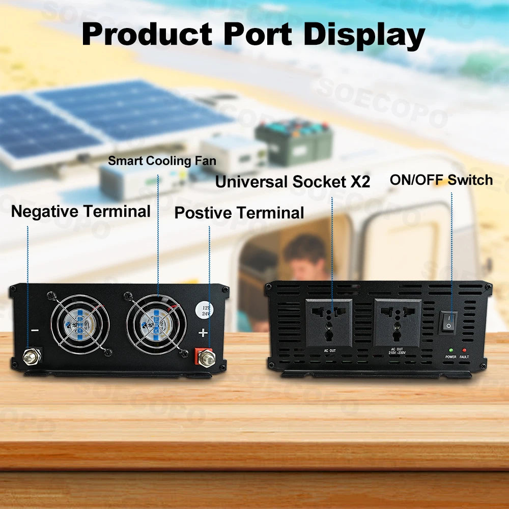 30000W 12V Inverter for 110V Solar Compatible Current Inverter DC 12/24/48/60/72V to AC 110/220V RVs Emergency Power Camping Zpaxo
