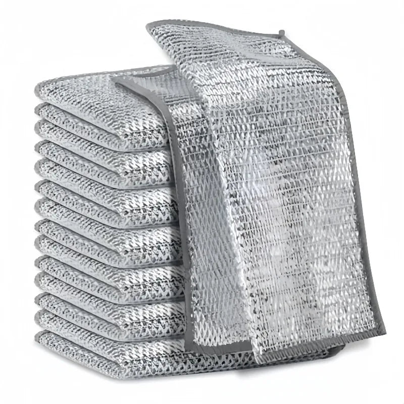 Wholesale Metal Steel Wire Rags Cloth Home Kitchen Pot Pan Dishwashing Double-sided Dishcloth Cleaning Cloths Towel Scrubber Rag Zpaxo