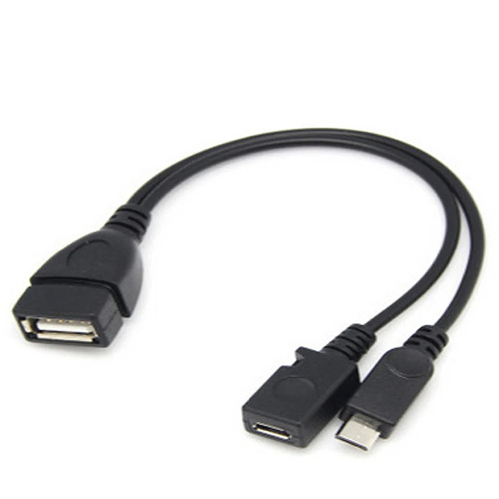 2 in 1 Micro USB to USB 2.0 OTG Adapter Cable with Micro USB Power for amazon TV Tablet PC Smartphone Zpaxo