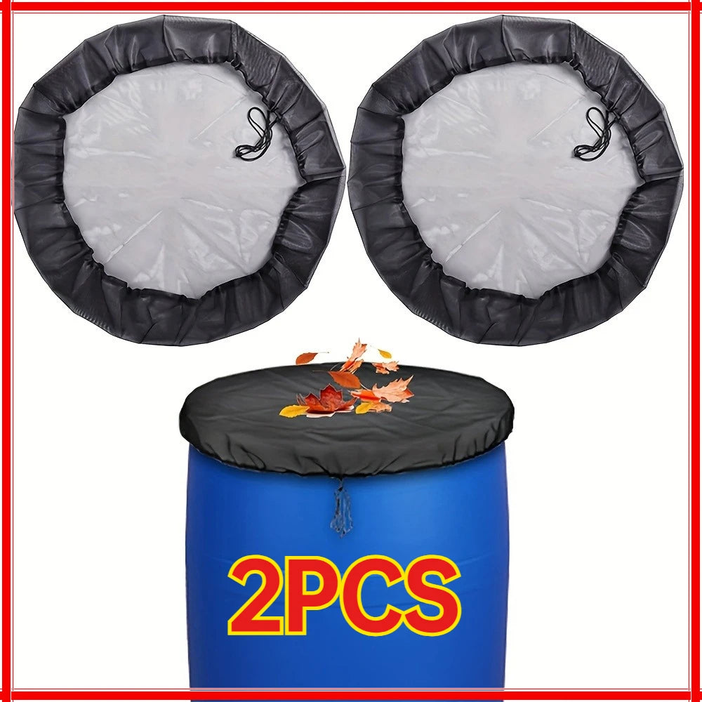 2PCS Mesh Cover Netting for Rain Barrels Water Collection Buckets Tank Raindrop Harvesting Tool Anti-Mosquito Water Protection Zpaxo 2PCS BLACK