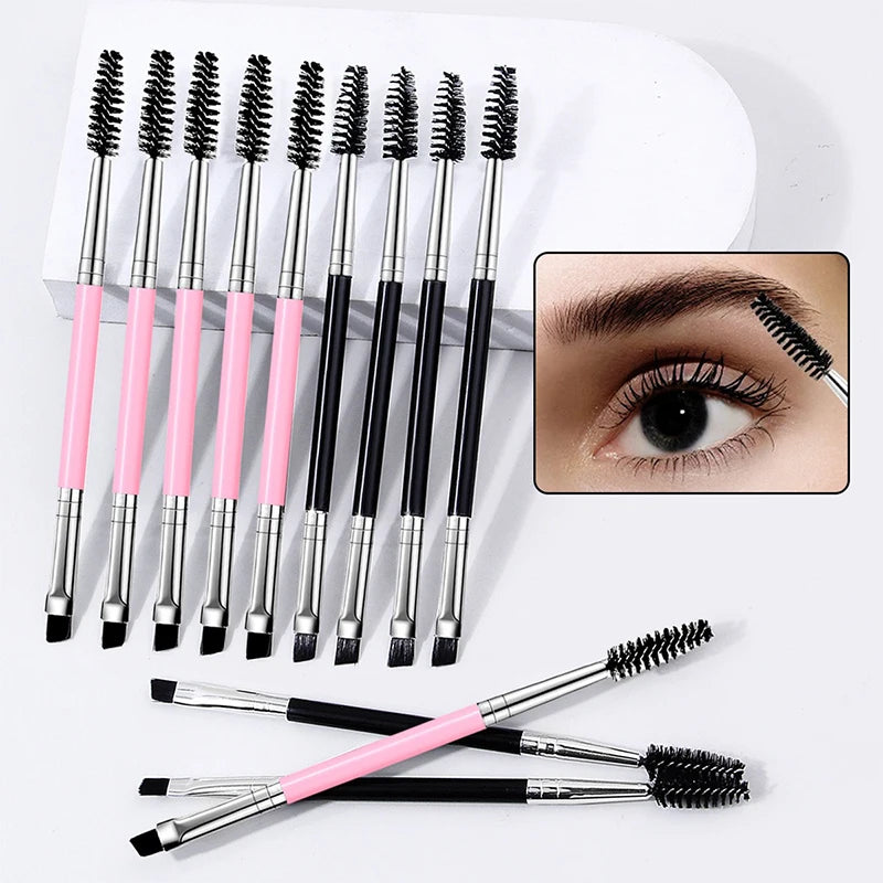 1/10pcs Soft Makeup Brushes Double Head Spiral Eyelash Eyebrow Brush Outline Blade Eyeliner Brush Multi-functional Makeup Tools Zpaxo