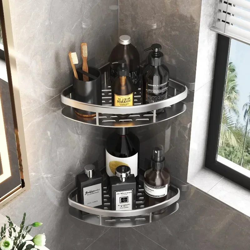 Shower Storage Drill-free Bathroom Shelf Wall Shelf Open Storage Design Easy To Take Suitable for Wet Bathroom Environment Zpaxo