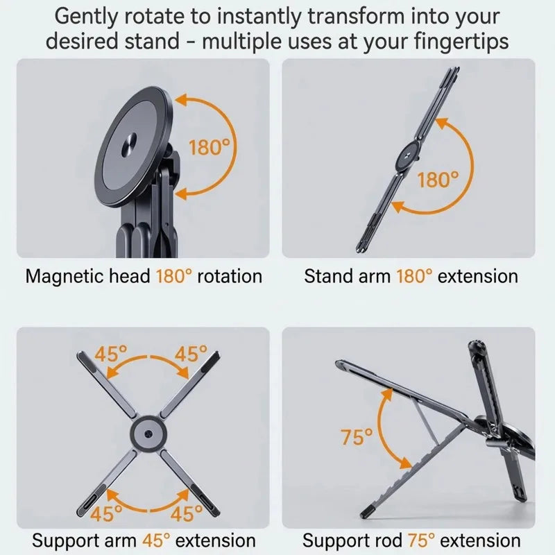 Stand for Cell Phone Laptop Stand Portable Foldable Laptop Holder Pocket Size 360 Degree Rotating Cell Phone Tablet Notebook Zpaxo