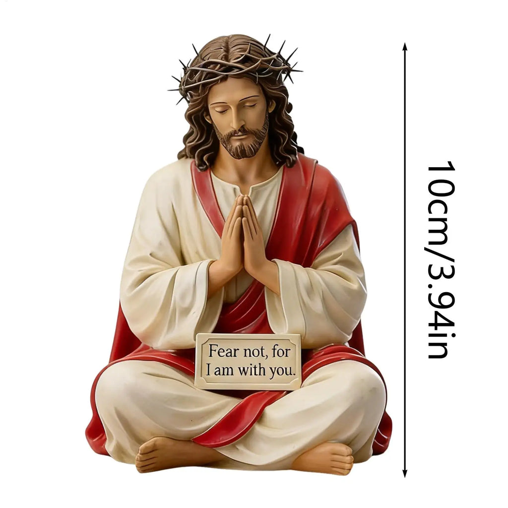 Jesus Sculpture Religious Art Collectible Resin Desk Companion