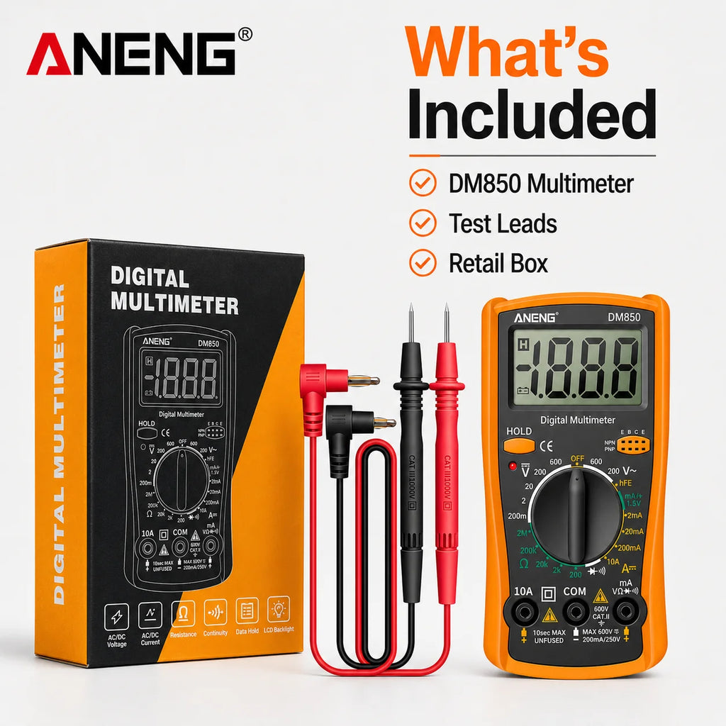 ANENG DM850 Digital Multimeter Automatic Counts Auto Current Ammeter
