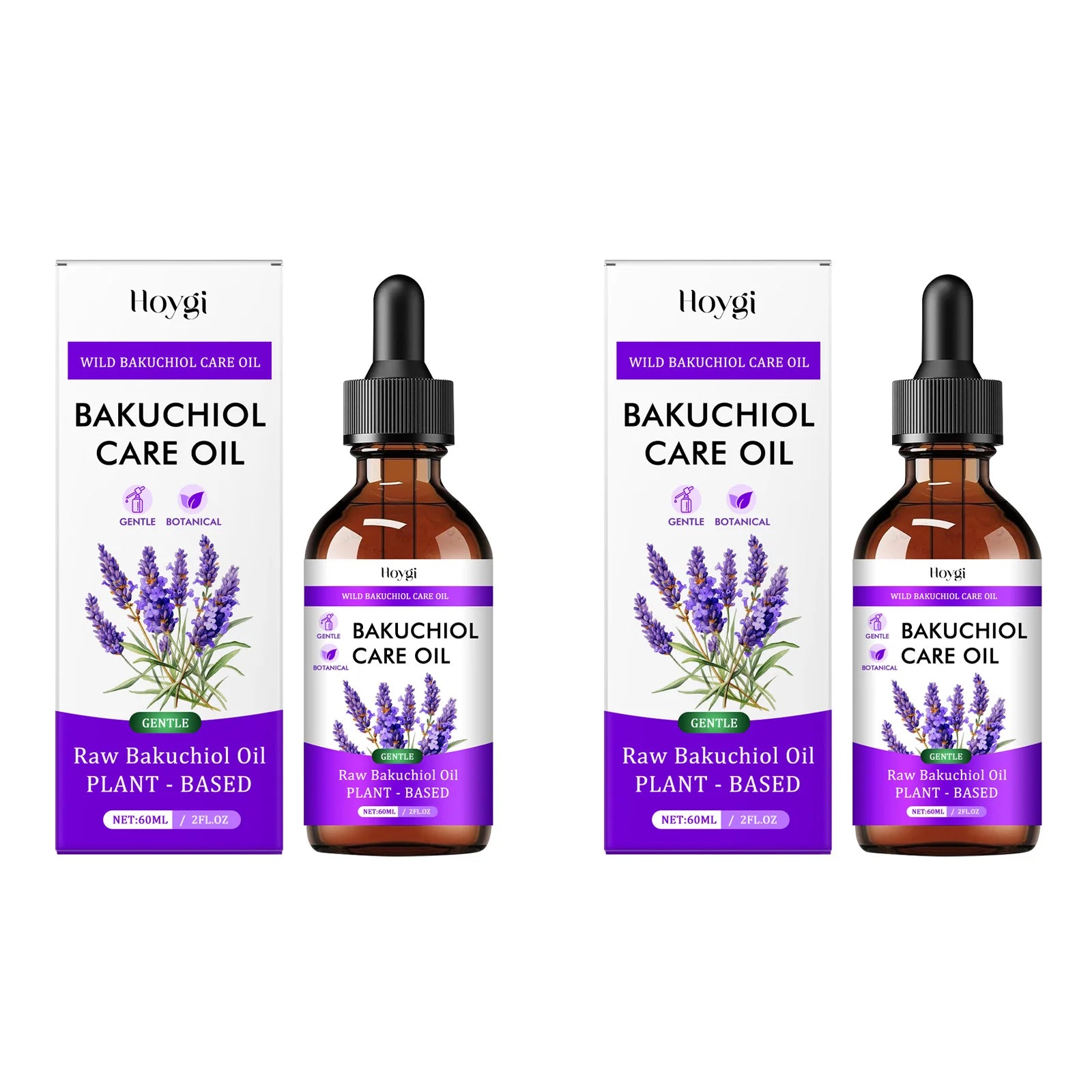 Hoygi Bakuchiol Essential Oil – Fine Lines & Brightening Skin Facial Essential Oil Zpaxo 2 x 60ml Boxed