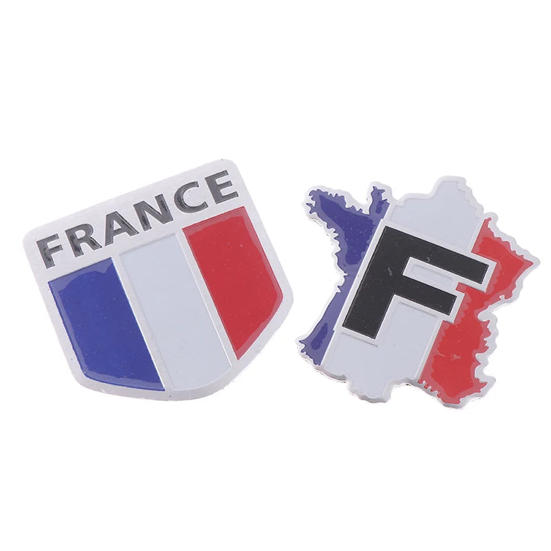 French Flag Alloy Emblem Badge Sticker – Car & Motorcycle Decor