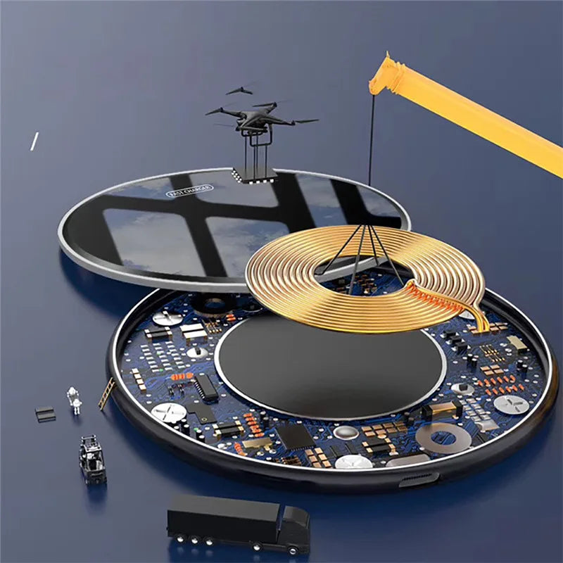 Desktop Wireless Phone Charger Induction LED Light Fast Charging Pad