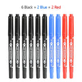 Double Headed Marker Pen Oily Permanent Markers Pens Fine Point Zpaxo 10 Pcs Mix Color Set