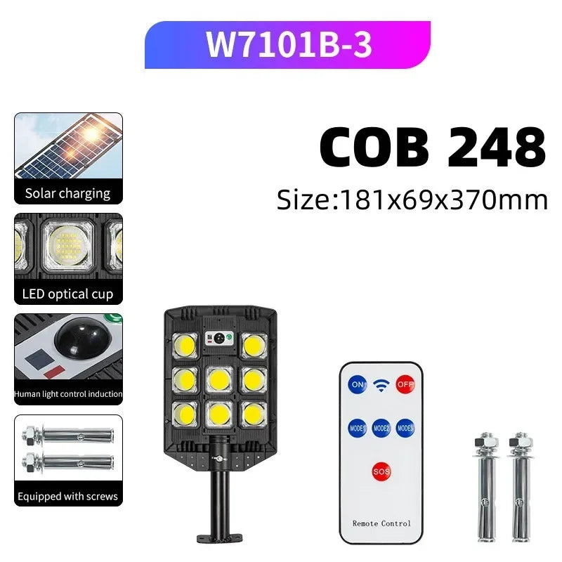 Solar Power Street Light Motion Sensor LED Solar Led Outdoor Lighting 3 Mode Lighting IP66 Waterproof COB Security Lamp for Yard Zpaxo B1-208SMD China Mainland
