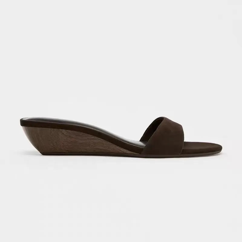 Designer Summer Women's Fashion Open Toe Slippers Elegant Wedges Heel Slides Ladies Evening Party Shoes Zpaxo