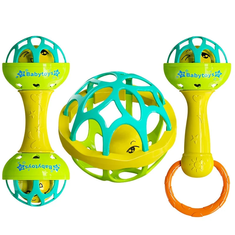Colorful Hand-cranked Bell Ball Toy Infants Young Children Safe ABS
