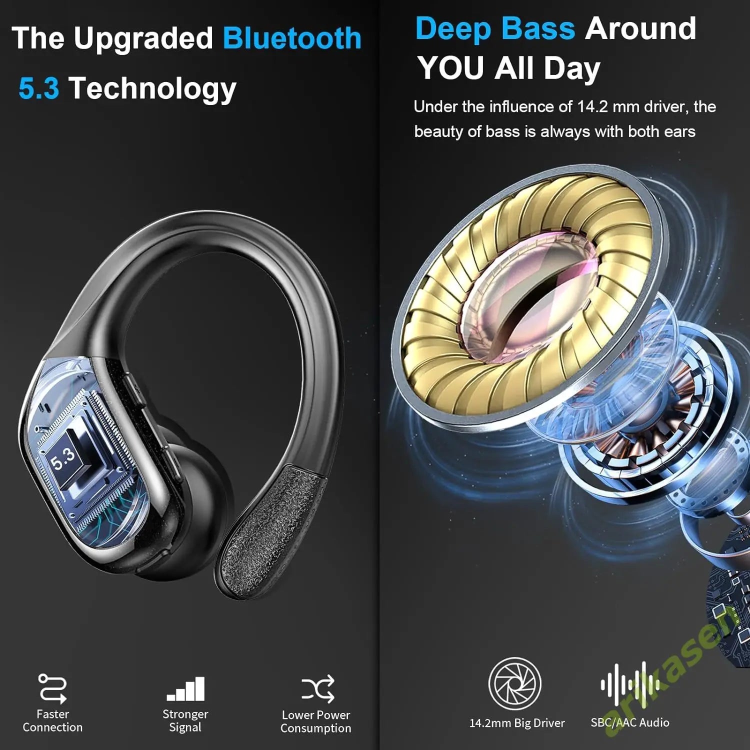 75Hrs Bluetooth 5 3 Earphones IP7 Waterproof Wireless Headphones ENC