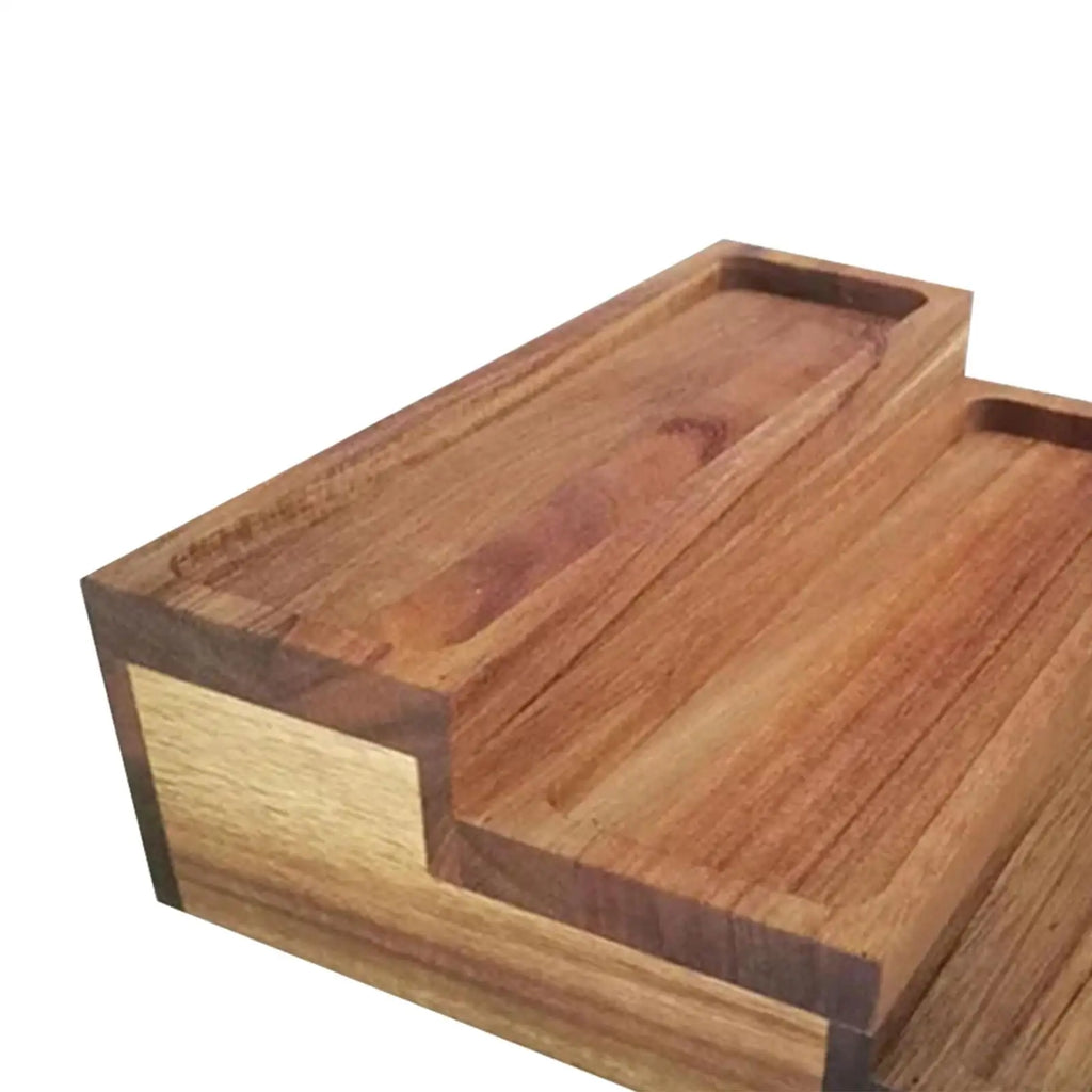 3 Bamboo Tier Spice Rack Wood Step Shelf Pantry Cabinet Seasonings Zpaxo
