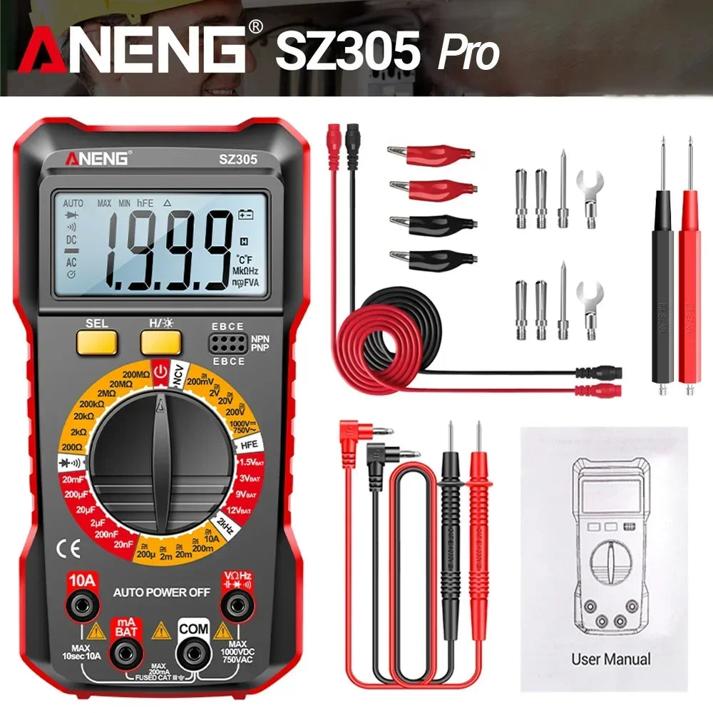 Precision Tester NCV AC DC Digital Multimete ANENG SZ305 True RMS