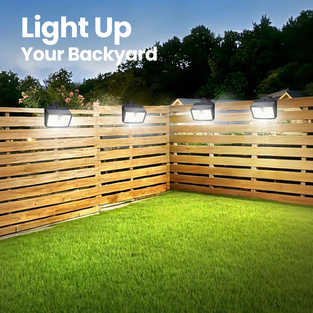 208LED Clip On Solar Wall Lights Outdoor Motion Sensor 3 Lighting Modes IP65 Waterproof Solar Railing Lights For Fence Railing Zpaxo