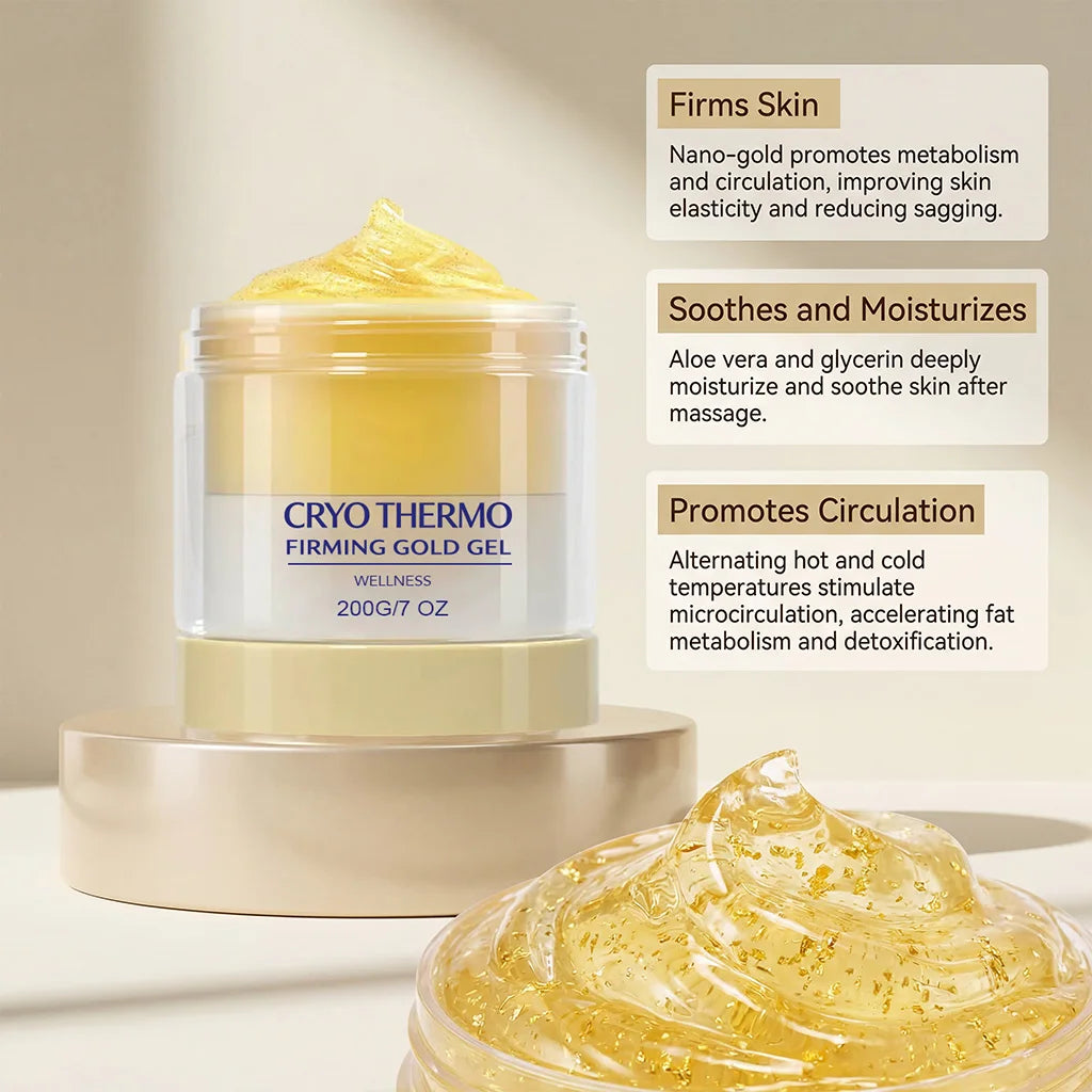 Cryo Thermo Firming Gold Gel – Body Skin Tightening 200g Body Firming Gel Zpaxo