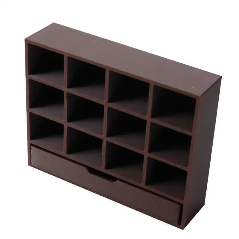 ▶1/12 Dollhouse Simulation Storage Cabinet Display Rack Model Dollhouse Miniature Furniture Decoration Doll House Accessories Zpaxo Dark brown