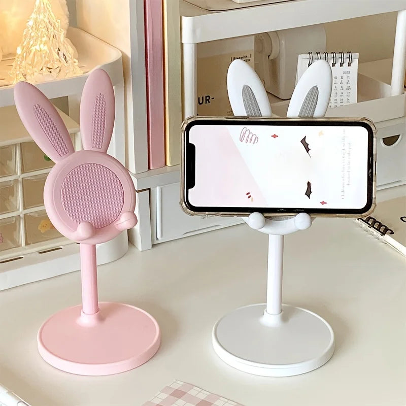 Adjustable Cartoon Bunny Ear Phone Stand Cute Rabbit Universal Tablet
