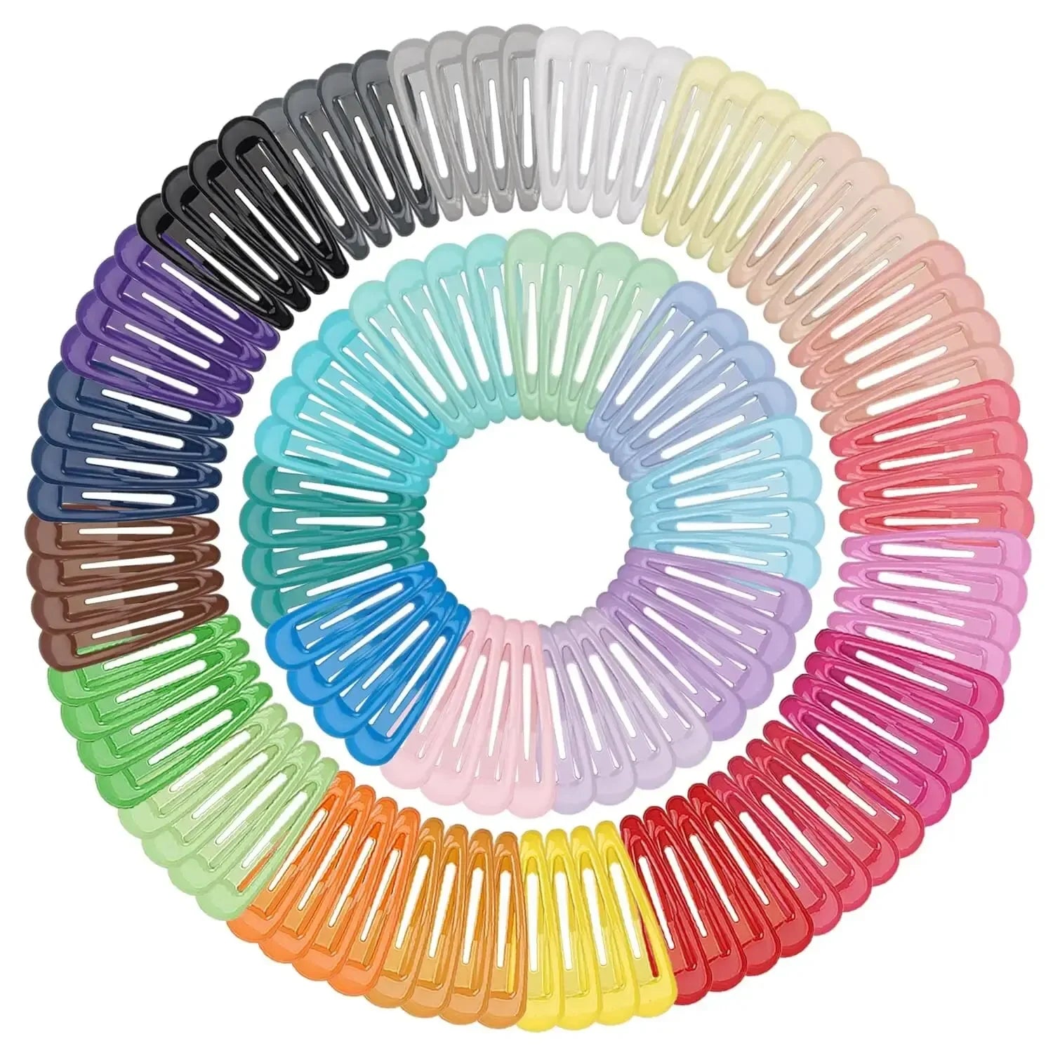 50-Pack Snap Hair Clips – No-Slip Alloy Grip, Pastel & Candy Colors
