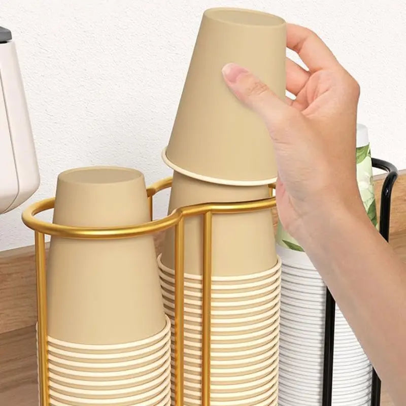 Metal Paper Cup Holder – Countertop Organizer Rack for Cups