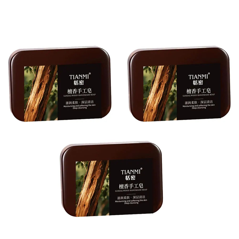 Sandalwood Handmade Bar Soap – Moisturizing Body Soap for Men & Women Handmade Bar Soap Zpaxo 3pcs Sandalwood Soap