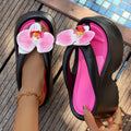 Women's Summer Round Toe Flower Embellishment Vintage Beach Heel Zpaxo black 38-39