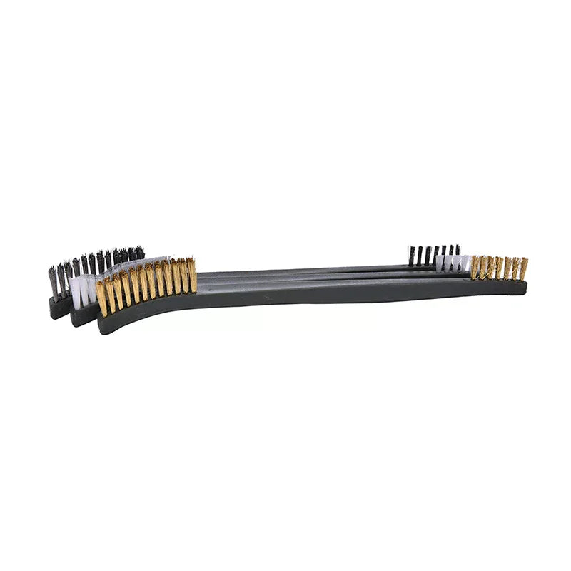 Nylon Stainless Bristle Cleaning Tool Cleaner 3x Mini Wire Brush Brass Zpaxo