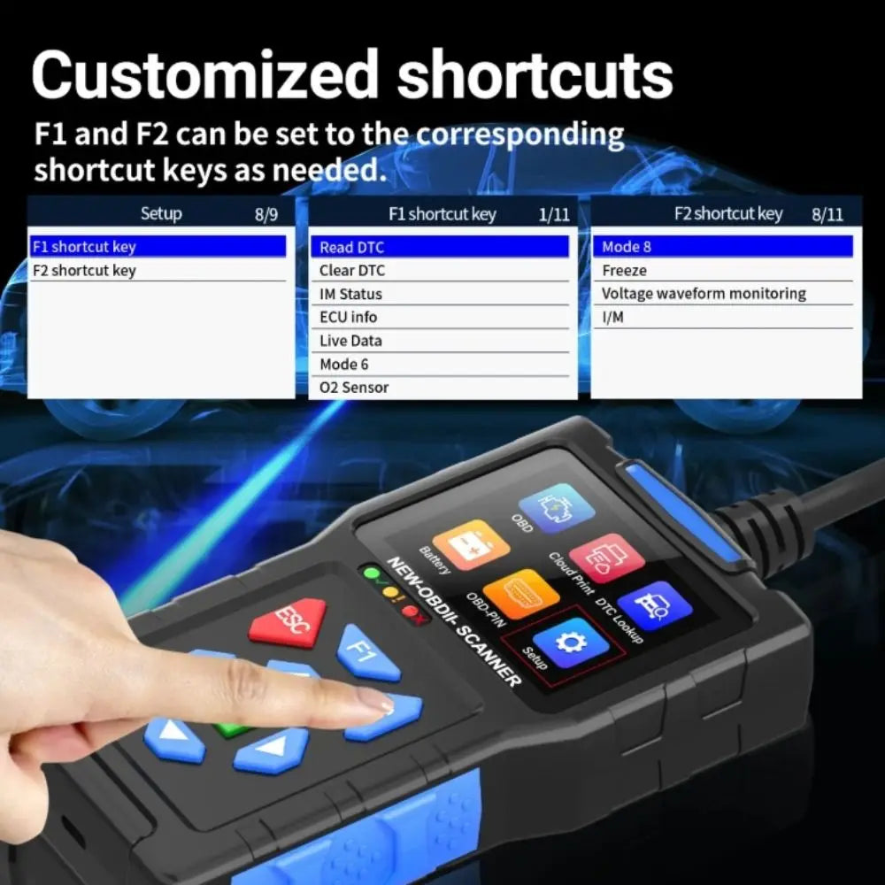 Digital Display T200 Car Fault Diagnosis Instrument Color Screen Live Data OBD2 Scanner Internal Resistance Clear Engine Light Zpaxo