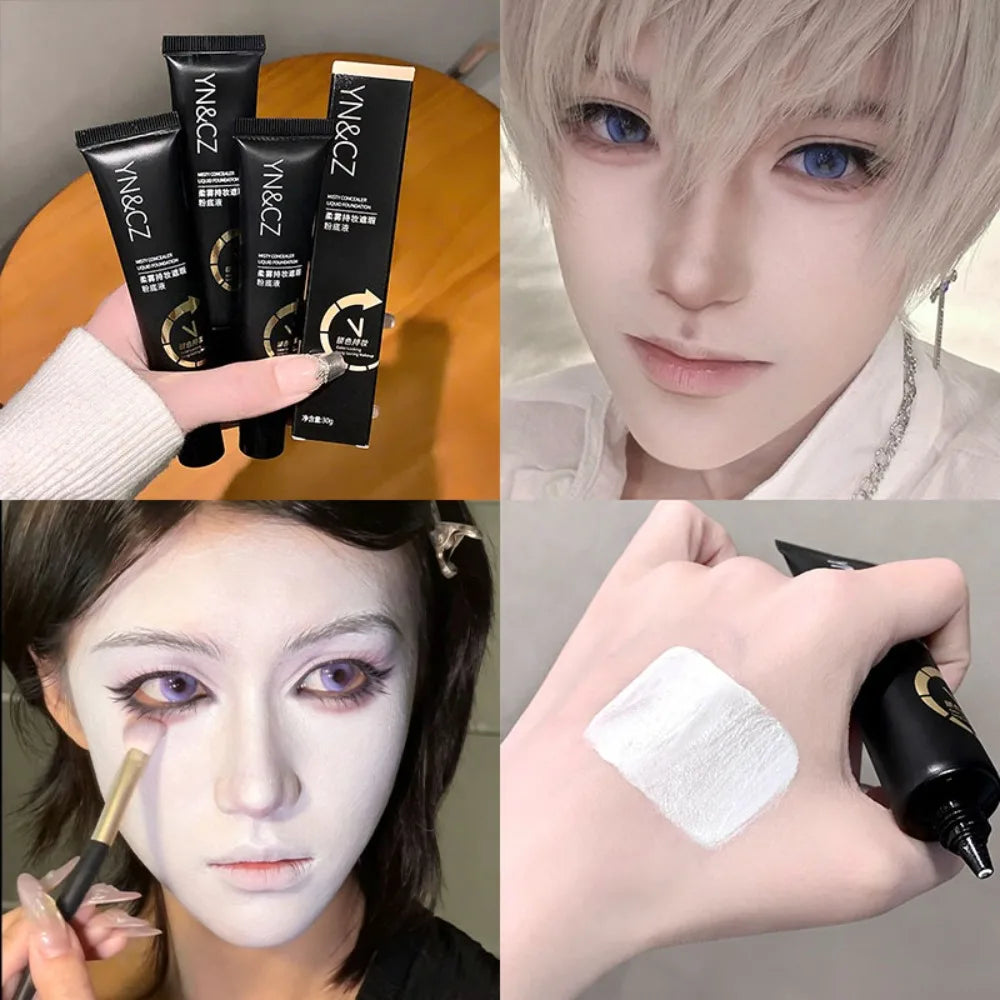 Foundation Blending Liquid Toner Ivory White Liquid Foundation 30ml Blending Pure White COS Stage Matte Concealer Cream Makeup Zpaxo 03 White