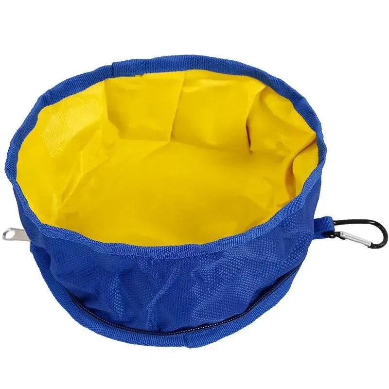 Big Volume Dog Drinking Container Foldable Dog Water Bowl Food Storage Bag Outdoor Hiking Travel Folding Pet Bowl 1100ML Zpaxo Blue