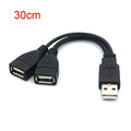USB Splitter Cable USB Double Splitter Adapter Cable One To Two Female To USB 2 Male USB Charging Extension Cable For Laptops PC Zpaxo 30cm