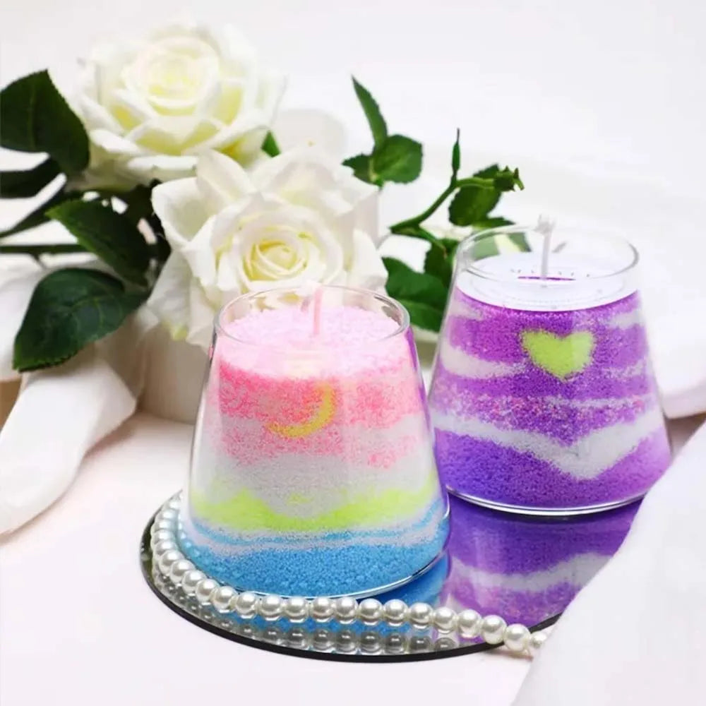 10-Color Sand Wax Candle Making Kit – Granulated Wax & Wicks Candle Making Kit Zpaxo