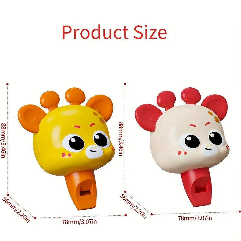 Giraffe Shaped Whistle Available Yellow Red Colors Fine Motor Skills