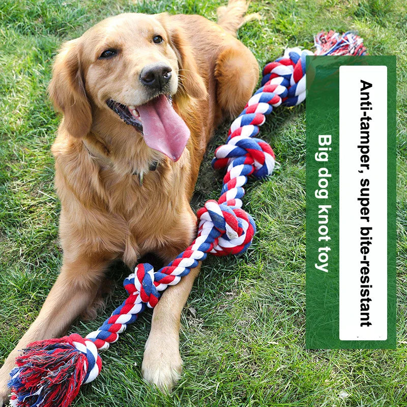 Heavy-duty Dog Rope Toy Teeth Cleaning Chewing Extra Long Durable Zpaxo