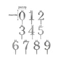 Number Candle Holders 0–9 | Birthday Cake Topper Set Birthday Candle Holder Zpaxo sliver